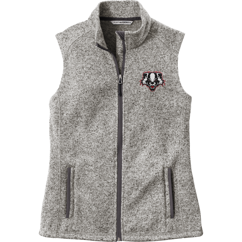 Scary Badgers Ladies Sweater Fleece Vest