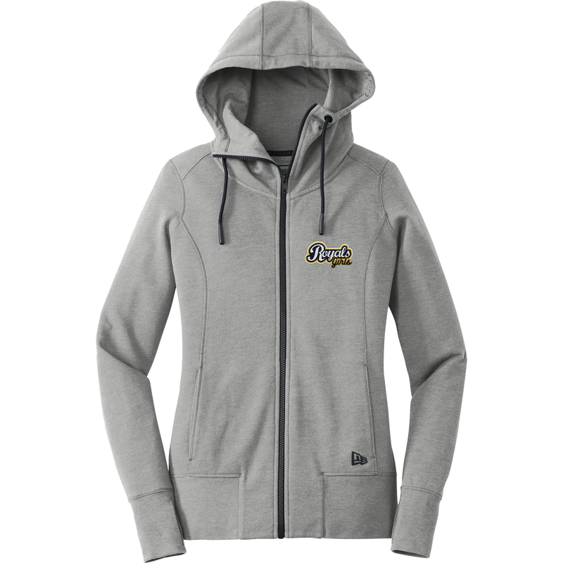 Royals Girls New Era Ladies Tri-Blend Fleece Full-Zip Hoodie