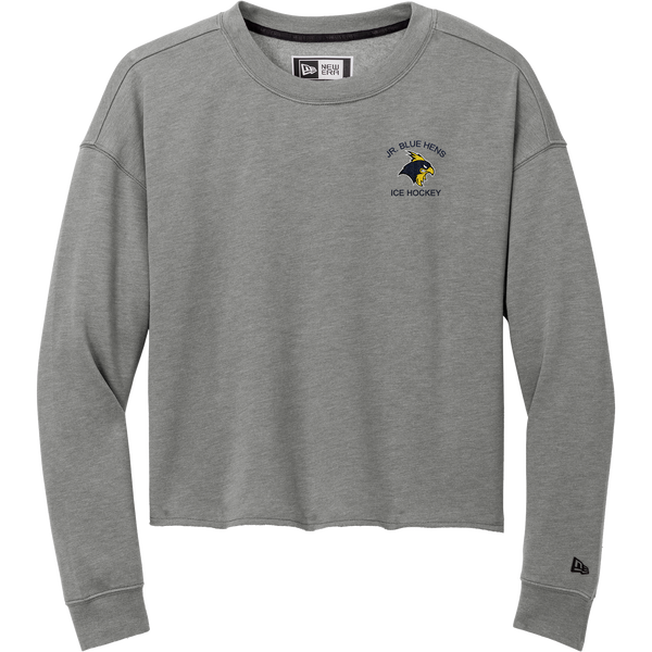 Delaware Jr. Blue Hens New Era Ladies Tri-Blend Fleece Crop Crew