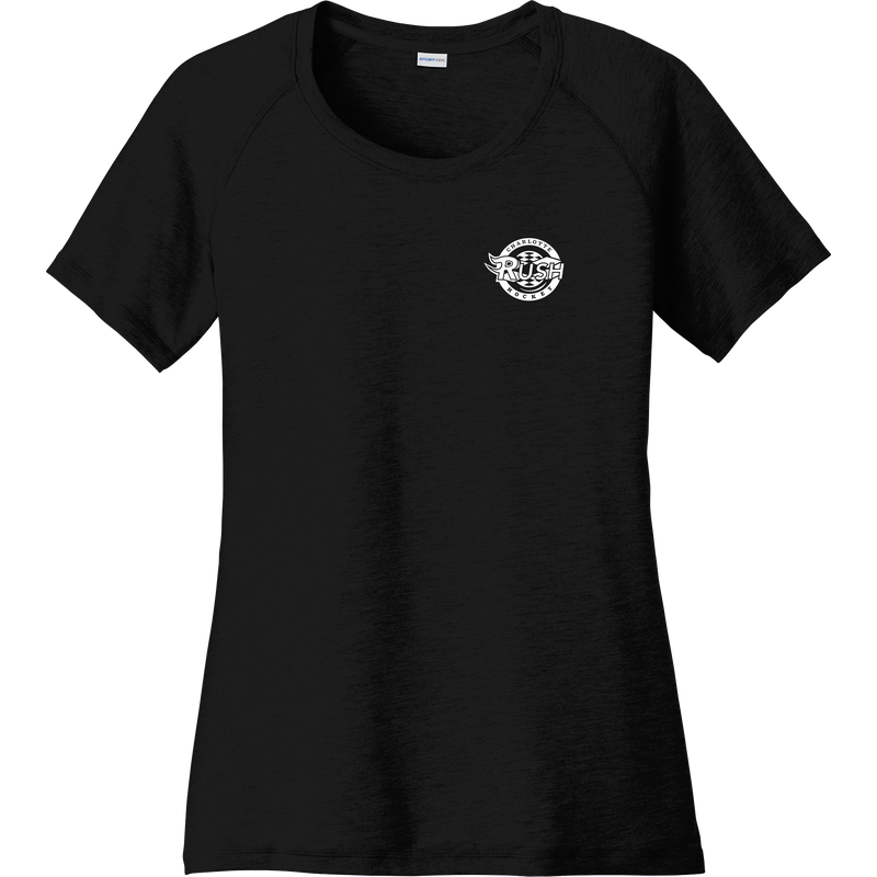 Charlotte Rush Ladies PosiCharge Tri-Blend Wicking Scoop Neck Raglan Tee