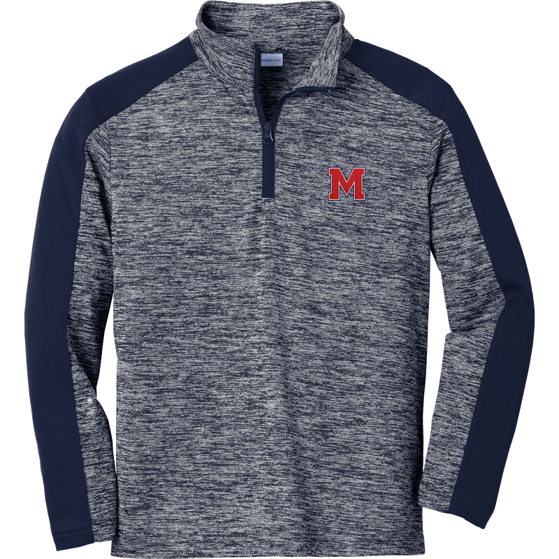 Mount St. Charles Youth PosiCharge Electric Heather Colorblock 1/4-Zip Pullover